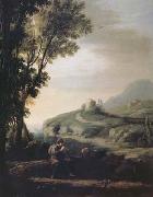 Claude Lorrain Pastoral Landscape with Piping Shepherd (mk17) oil painting